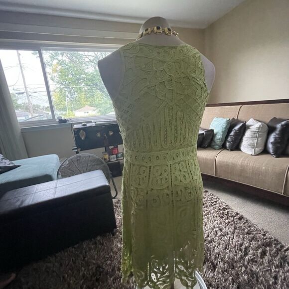 Vintage Kroshetta by Papillion Green Lined Fit & Flare Dress Size Large Witchy - Picture 9 of 14